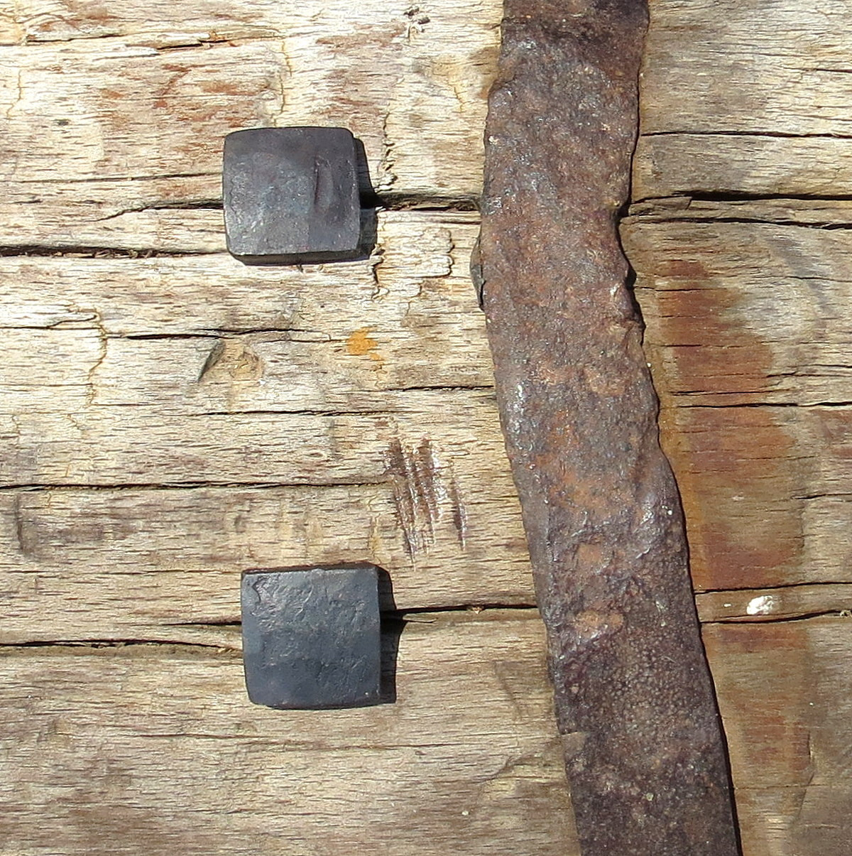 Lot 30 Hand Forged Big Square Head Iron Nails Antique Furniture Door Decor Stud