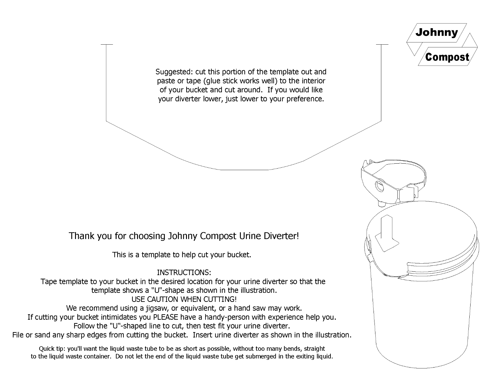 DIY Compost Toilet In-Bucket Urine Diverter and Ventilation Kit