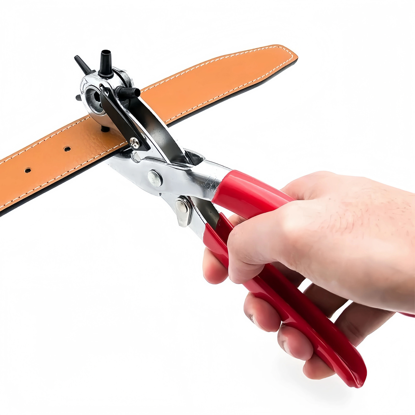 9" Leather Hole Punch Hand Pliers Belt Holes 6 Sized Puncher Heavy Duty Tool New