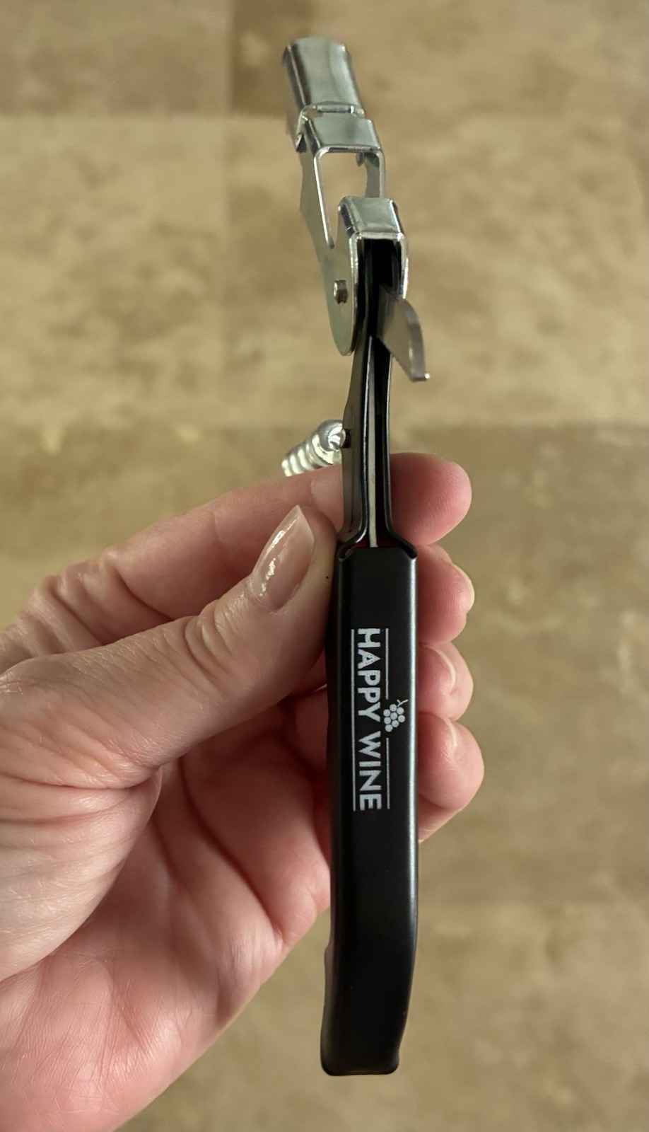 NEW “Happy Wine” Black Wine Key Corkscrew Opener