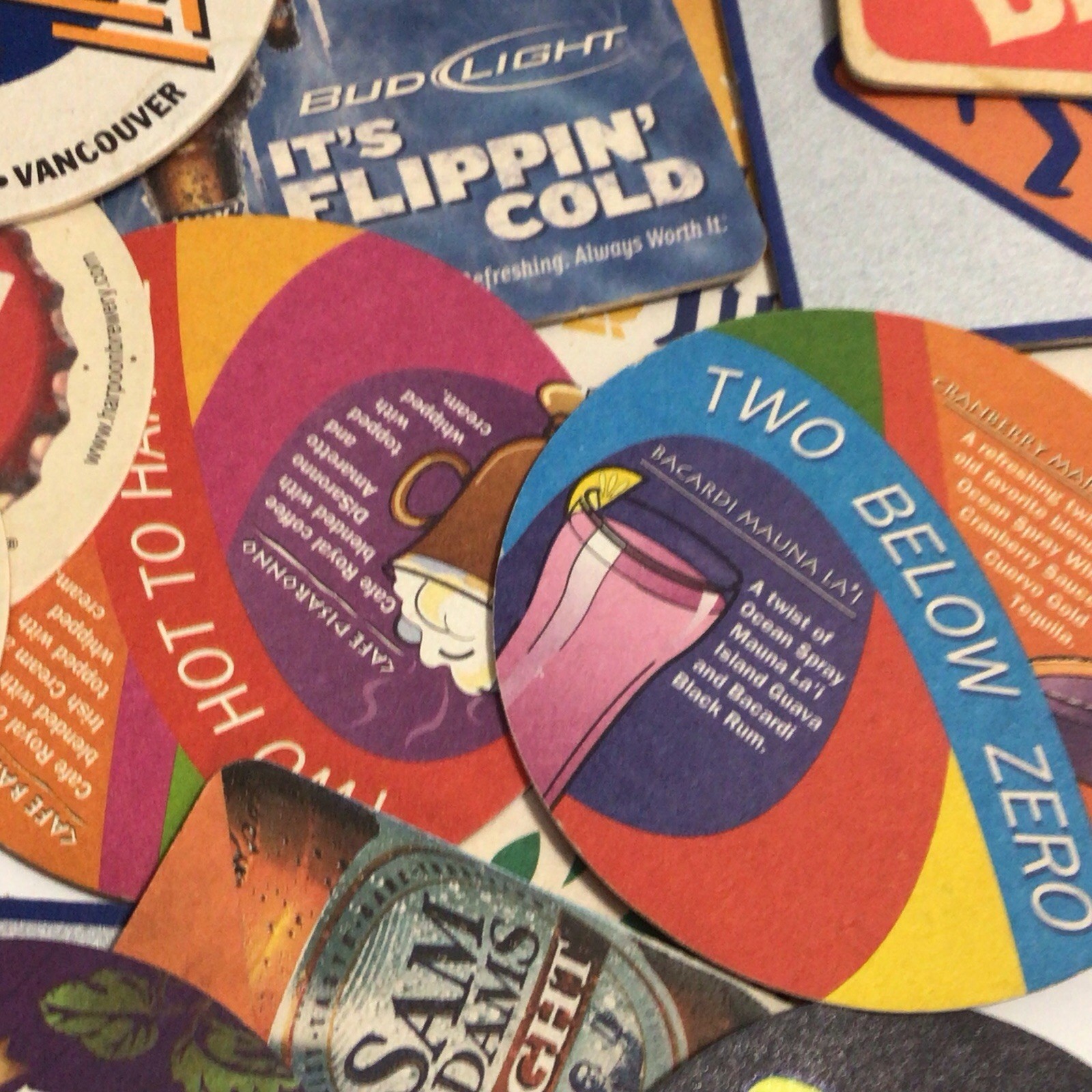 Vintage Mixed Lot of 125 Barware Beer Drink Coasters Liquor Pub Advertising