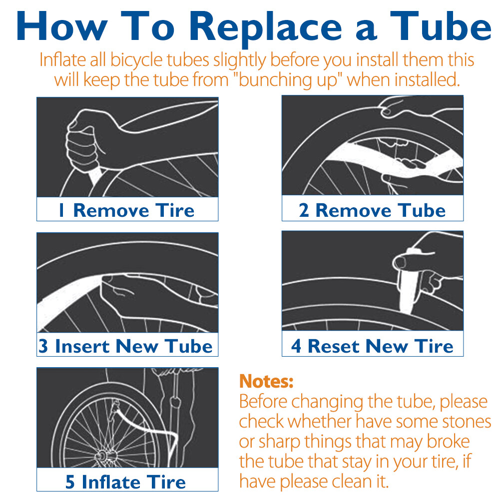 2 x 16" 1.95/2.125 Bike Inner Tube 2 Tire Levers Bicycle Rubber Tire Interior