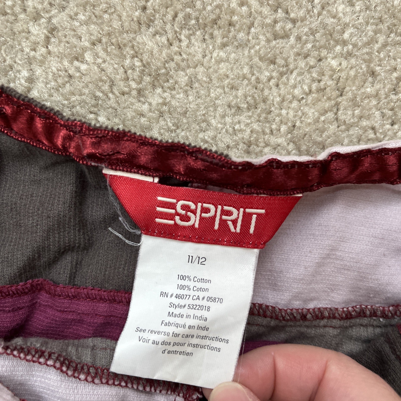 Vintage Esprit Set Patchwork Corduroy Jacket Skirt Girls 11/12 Purple Western 90