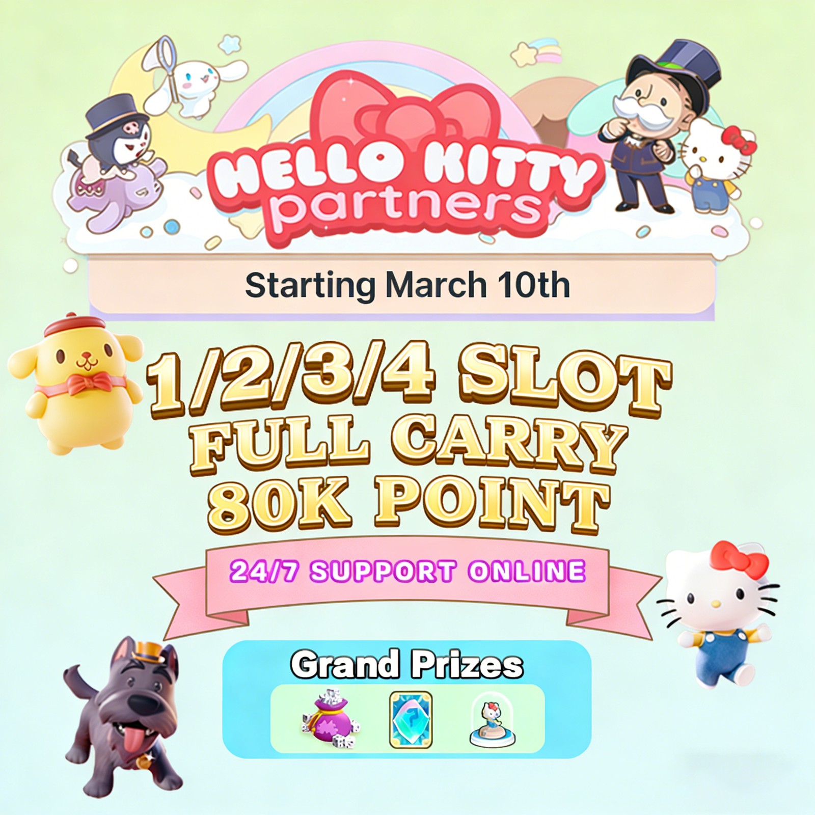 Partners Event Mono-poly Go HELL0- Kℹ️TTY Partners 🎀 Full Carry Slots⚡️FAST