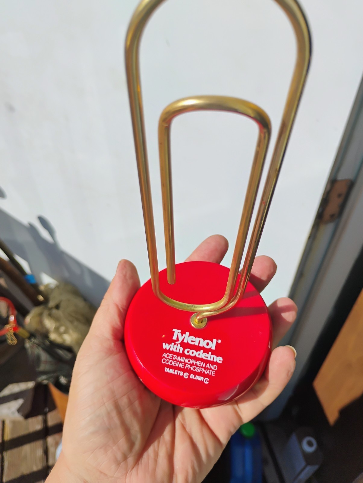 Vtg TYLENOL w/ CODEINE PROMOTIONAL PAPERCLIP LETTER HOLDER pharmaceutical promo