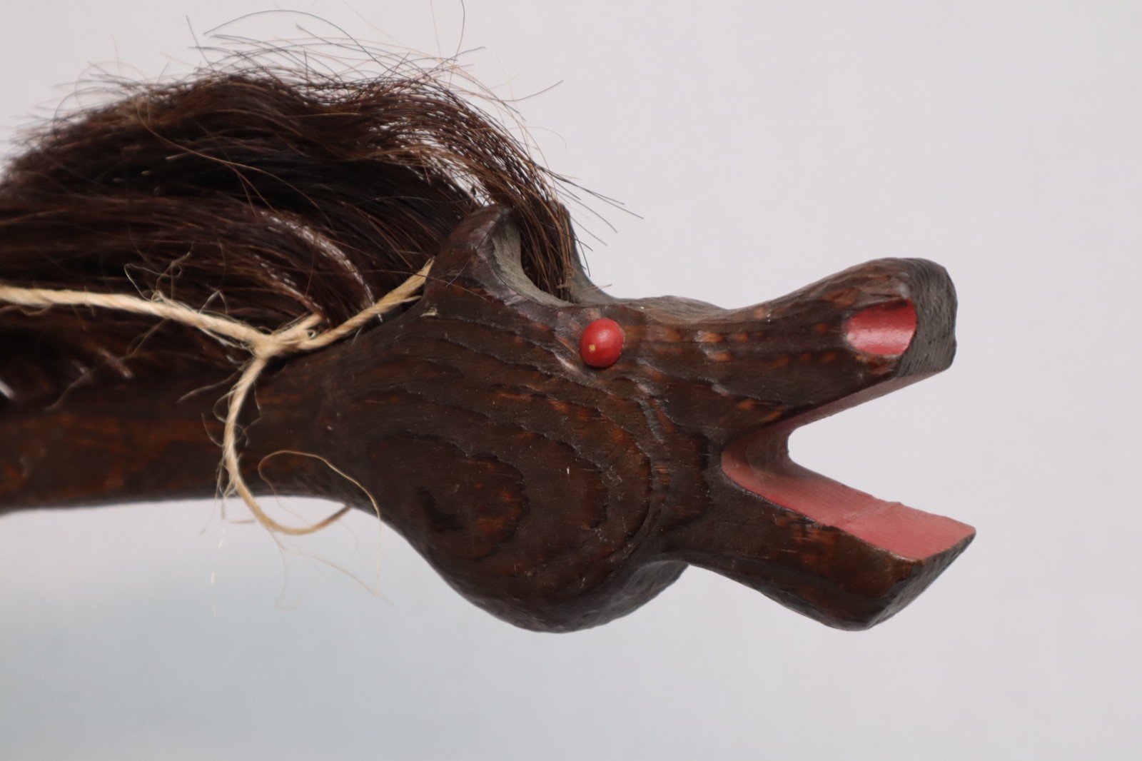 Vintage Native American Sioux Horse Dance Stick Carved Wood Indian Folk Art.