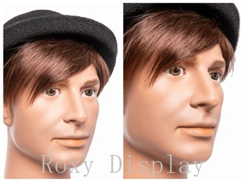 2PCS Male Fiberglass Mannequin Head Bust Wig Hat Jewelry Display #37H x2