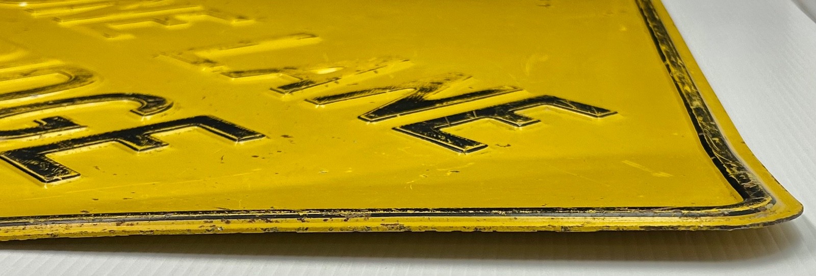 Vintage Embossed “ONE LANE BRIDGE” Heavy Steel Road Sign