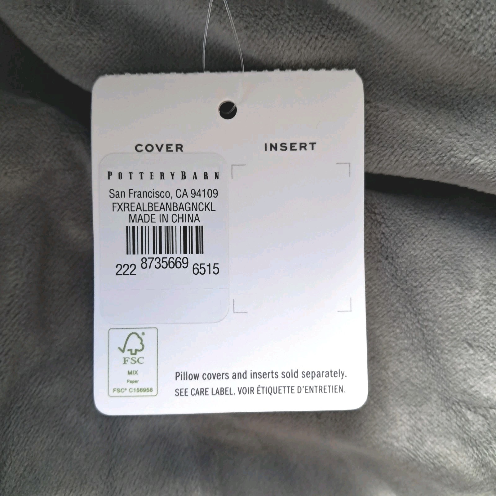 Pottery Barn Faux Real Fur Bean Bag Cover Only 41” Large