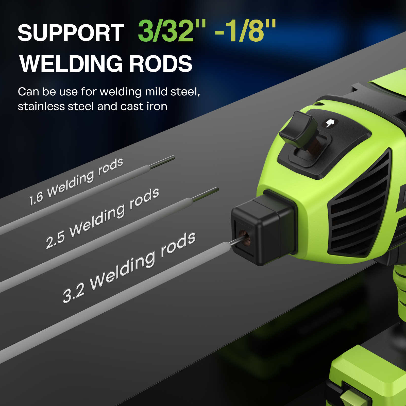 6Gears Handheld Welding Gun Machine IGBT Inverter Arc Welder for 3/32"-1/8" Rods