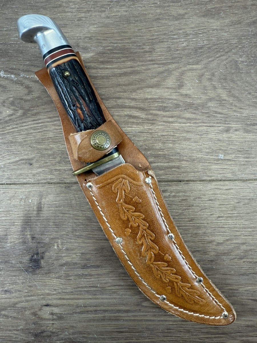 WESTERN KNIVES H39 FIXED BLADE HUNTING KNIFE WITH SCABBARD MADE IN U (WCP036169)