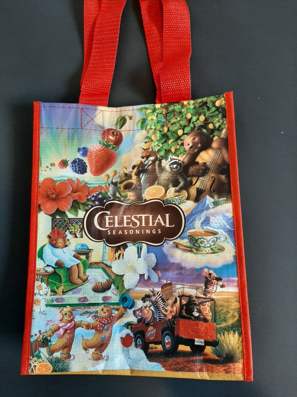 CELESTIAL SEASONINGS Reusable Tote Shopping Gift Bags--3 Small Bags, NEW