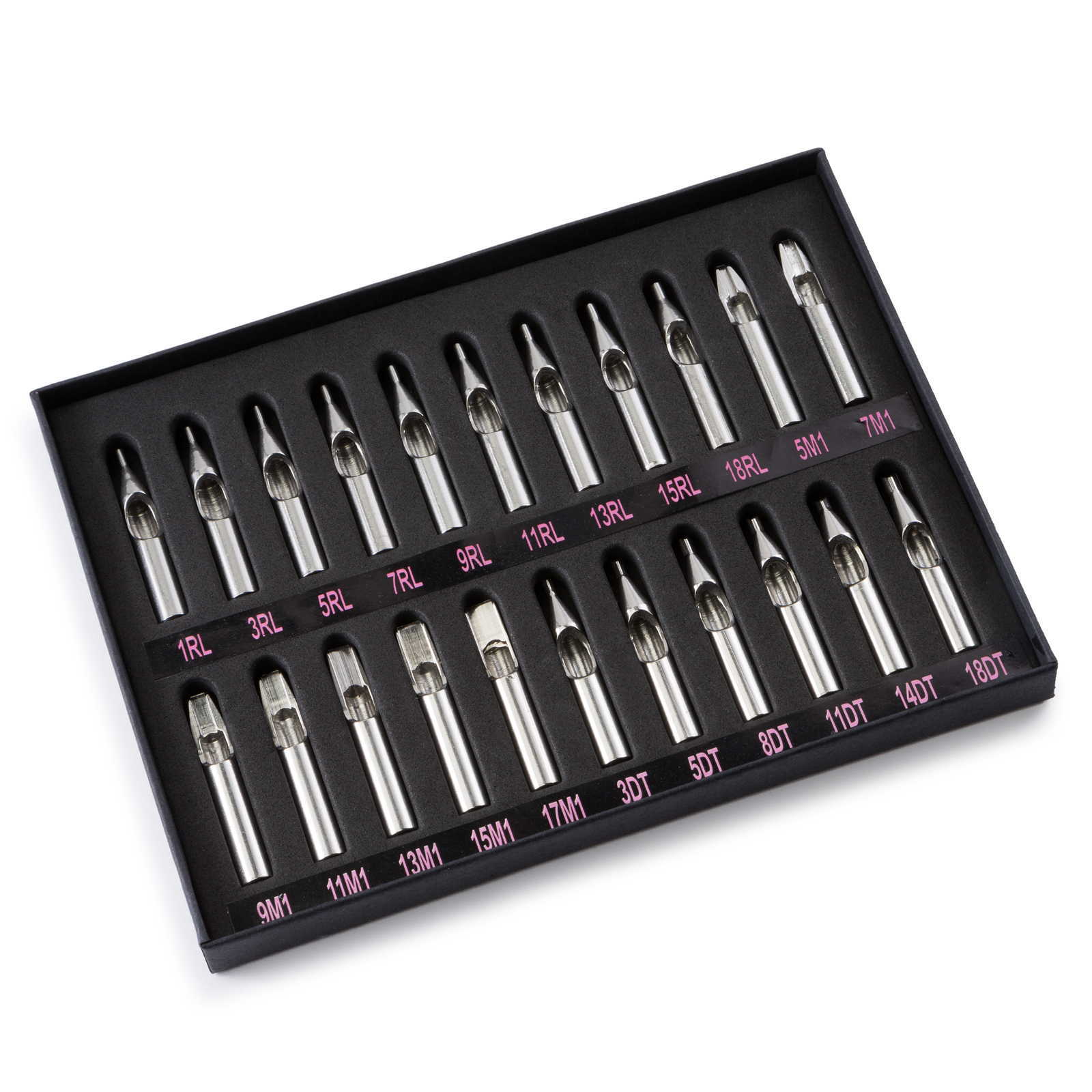 22 Assorted Stainless Steel Tattoo Tips Nozzles