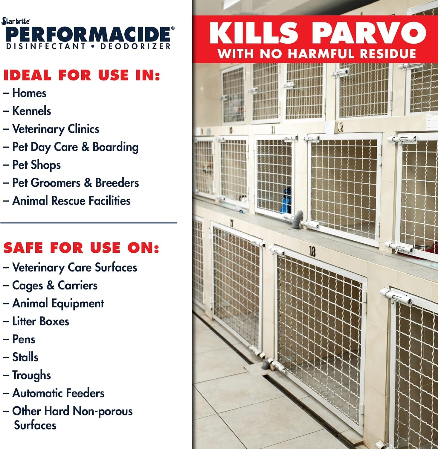 PERFORMACIDE Kills Parvo - No-Rinse Disinfectant, Deodorizer for Pet Surfaces...
