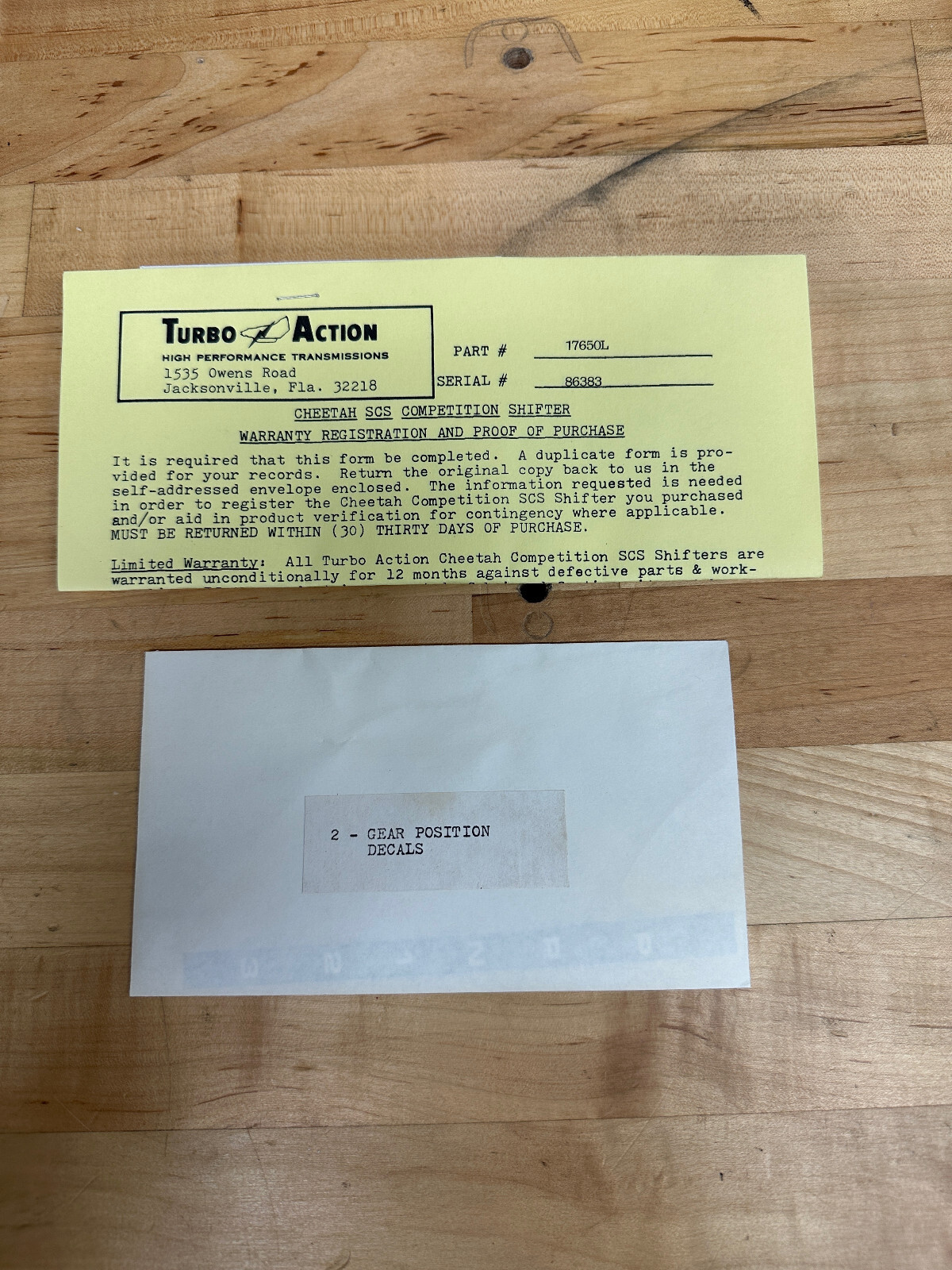 Vintage TURBO ACTION Transmission Parts CATALOG 1986 w Bagwell Poster and Decals