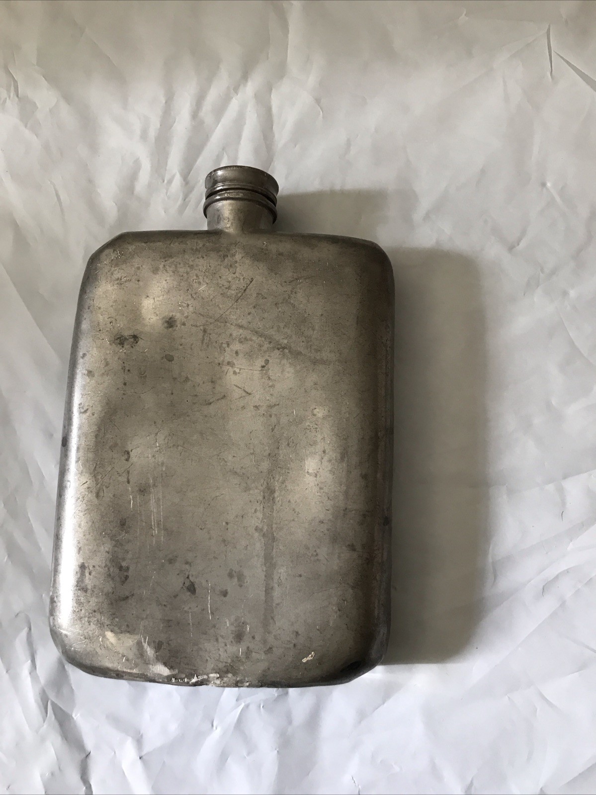 VINTAGE BROOKS BROTHERS ENGLAND EST. 1818 8 OUNCE SILVER METAL FLASK BOOZE DRINK