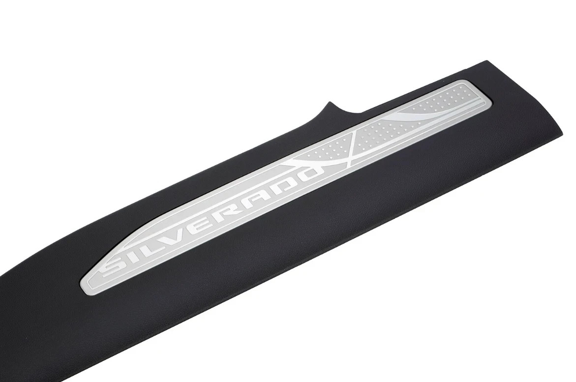2020-2026 Chevrolet Silverado Front Door Sill Plates 84529475 Black w/ Script OE
