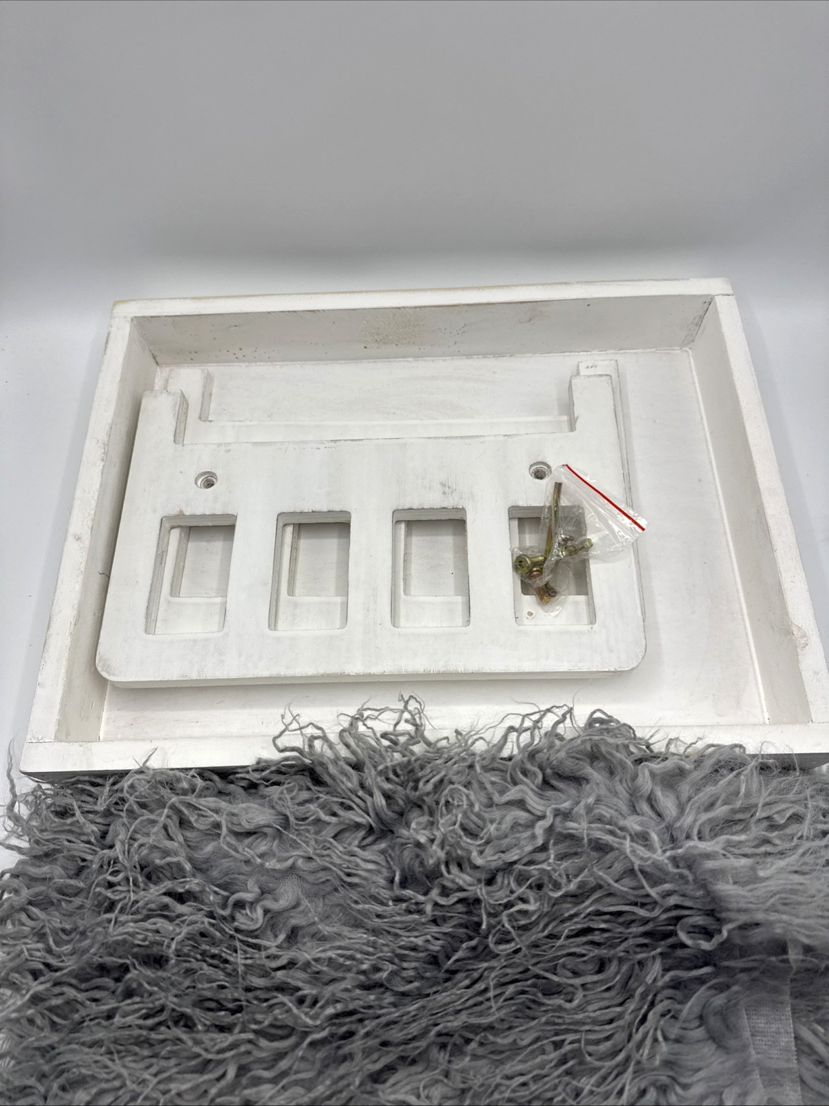 Newborn Photography Props Bed - White with Gray 0-2 Months