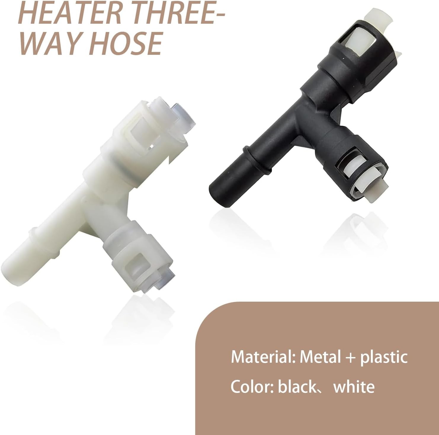2 PCS Heater Core Hose Connector, Durable Plastic Material Hose Tee Connector, U