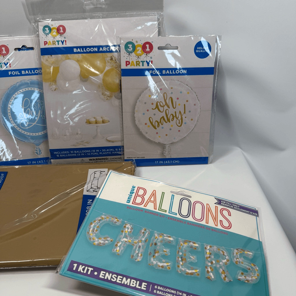 D21 Party Decorations- 7 piece It's a Boy shower decorations, balloons, cheers,