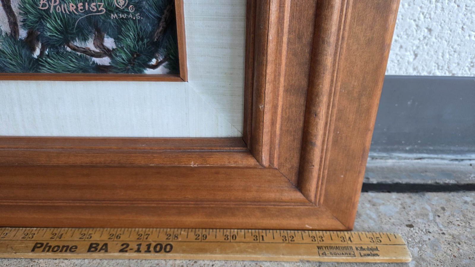 BRENDA POLLREISZ ORIGINAL OIL PAINTING " GRAY SILENCE" WOLVES LARGE