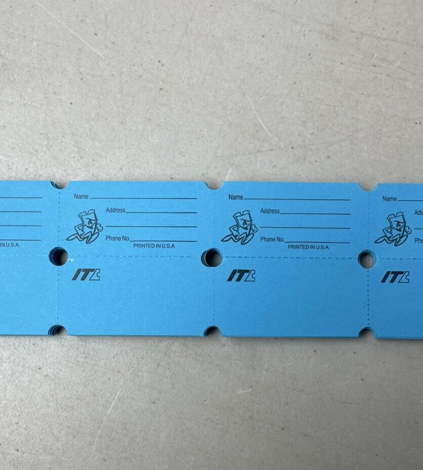 Blue Raffle Tickets Package of 500 Folded Flat Double Stub Split The Pot 50/50