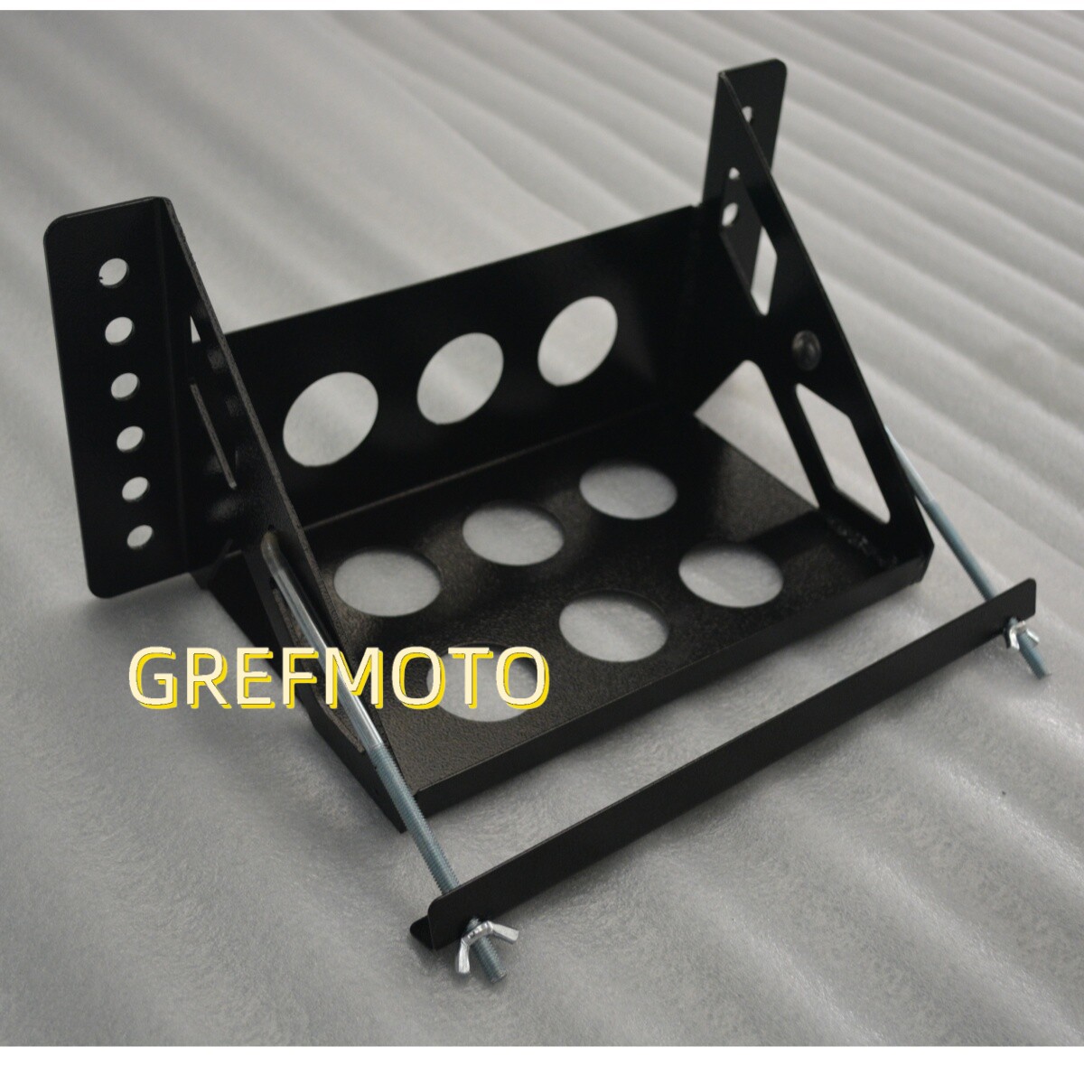 Universal Bolt on Battery Mounting Box Tray Fit 14.4" Overall Hold Down