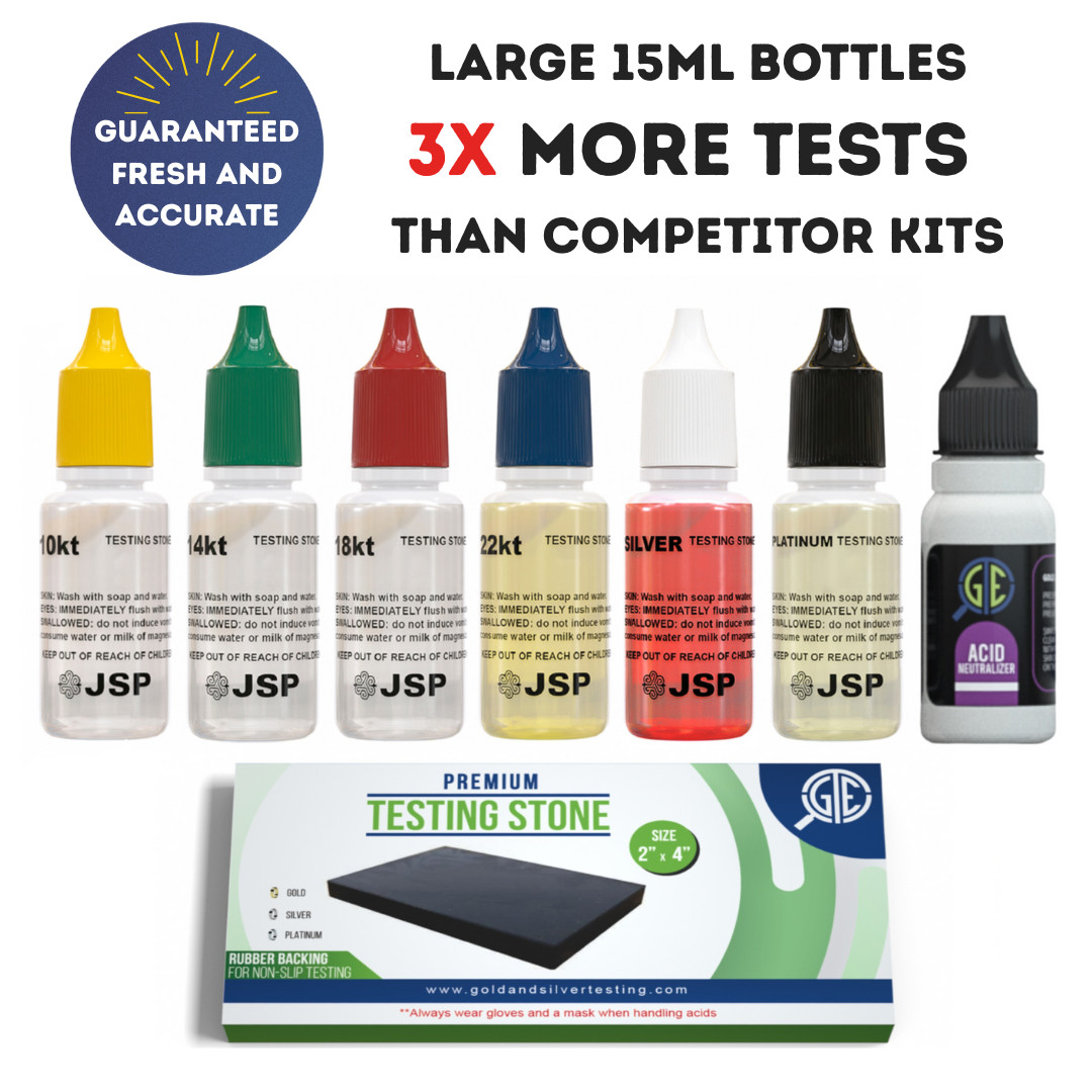GOLD SILVER Jewelry Acid Tester Kit 9k 10k 14k 18k 22k Platinum Stone Testing