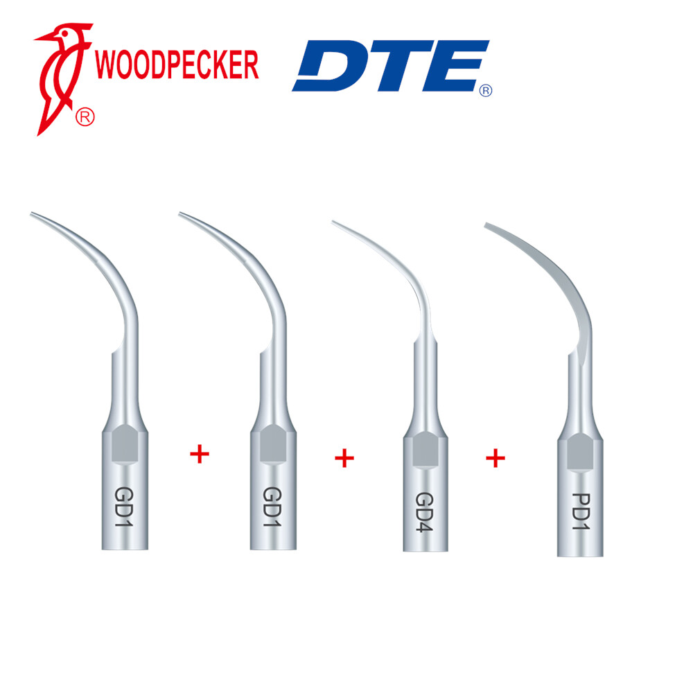 5/pk Dental Ultrasonic Piezo Scaler Tips Kit GD1 GD2 GD4 PD1 Fit DTE NSK Satalec