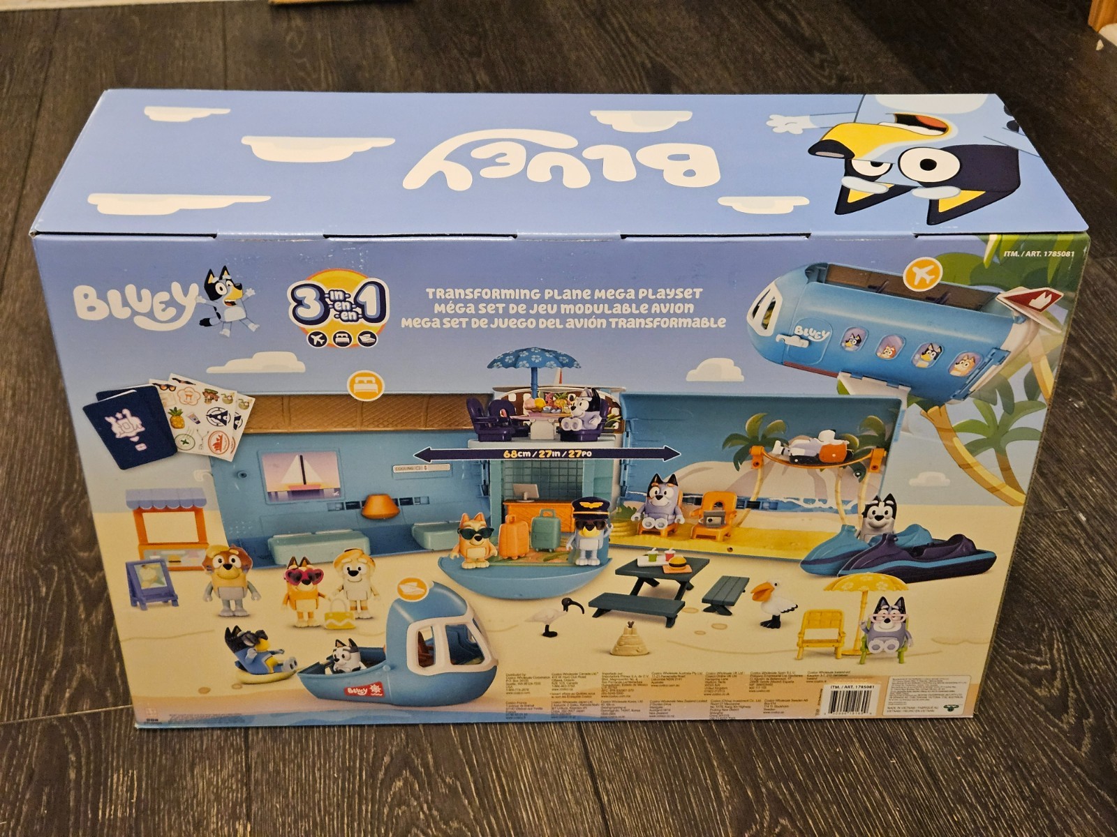 Bluey 3-IN-1 Transforming Airplane Plane Mega Playset Mini Figures 42 Pieces