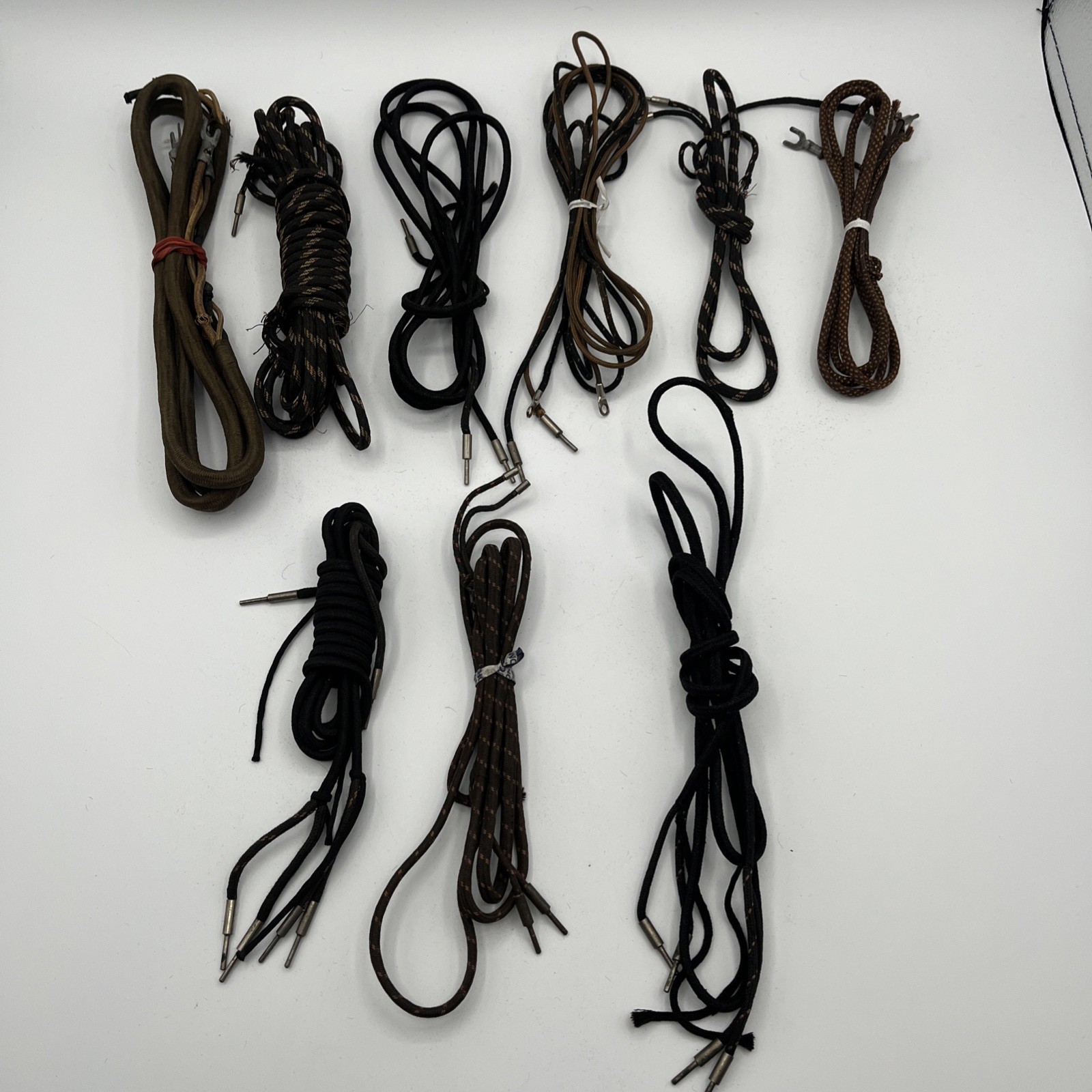 9 Pair Vintage Cloth Wire Ww1 1920 Era Tube Radio Speakers or Headphones Good