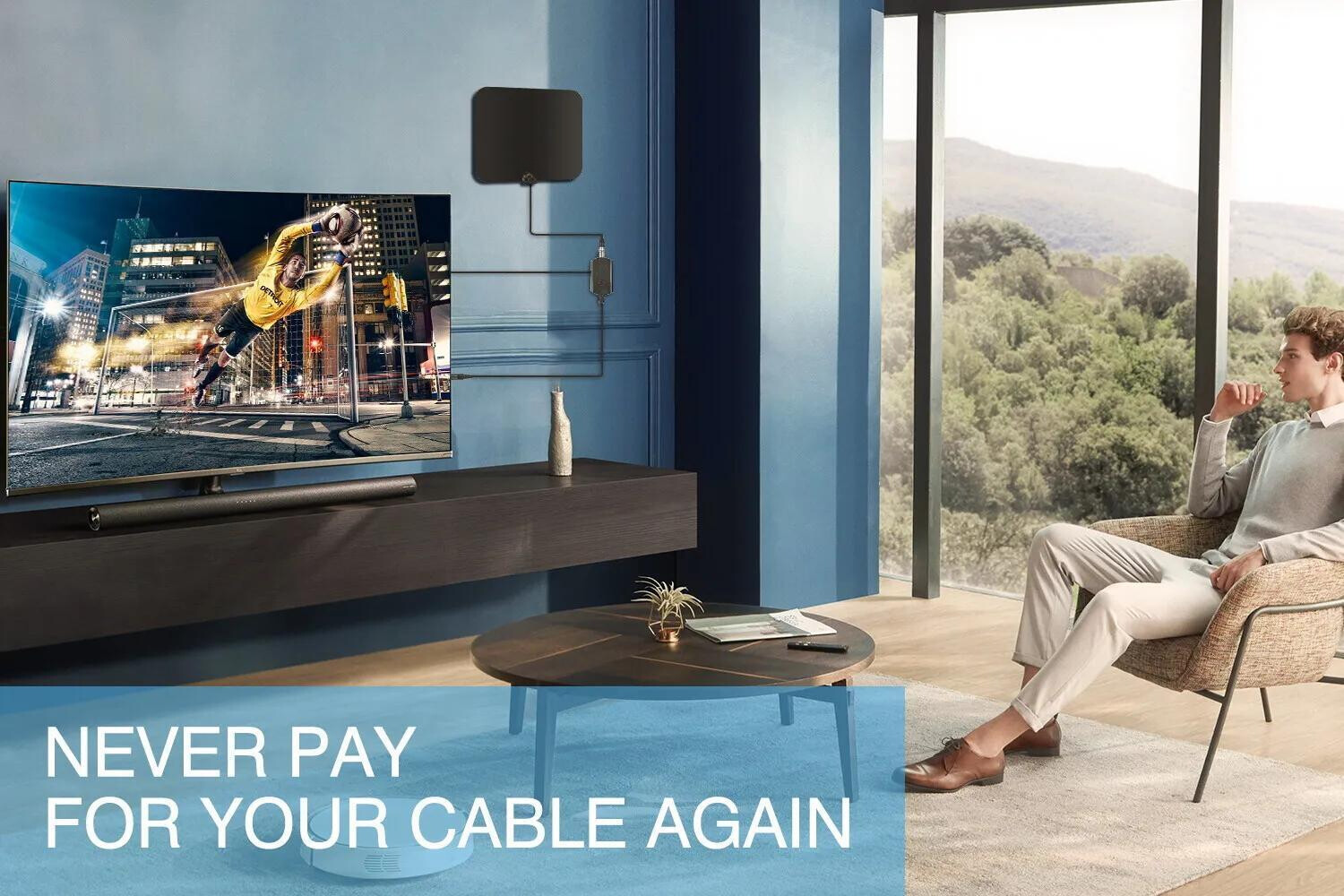 8000Mile Digital TV Antenna Newest 4k 1080p HDTV Indoor Amplified Signal Booster