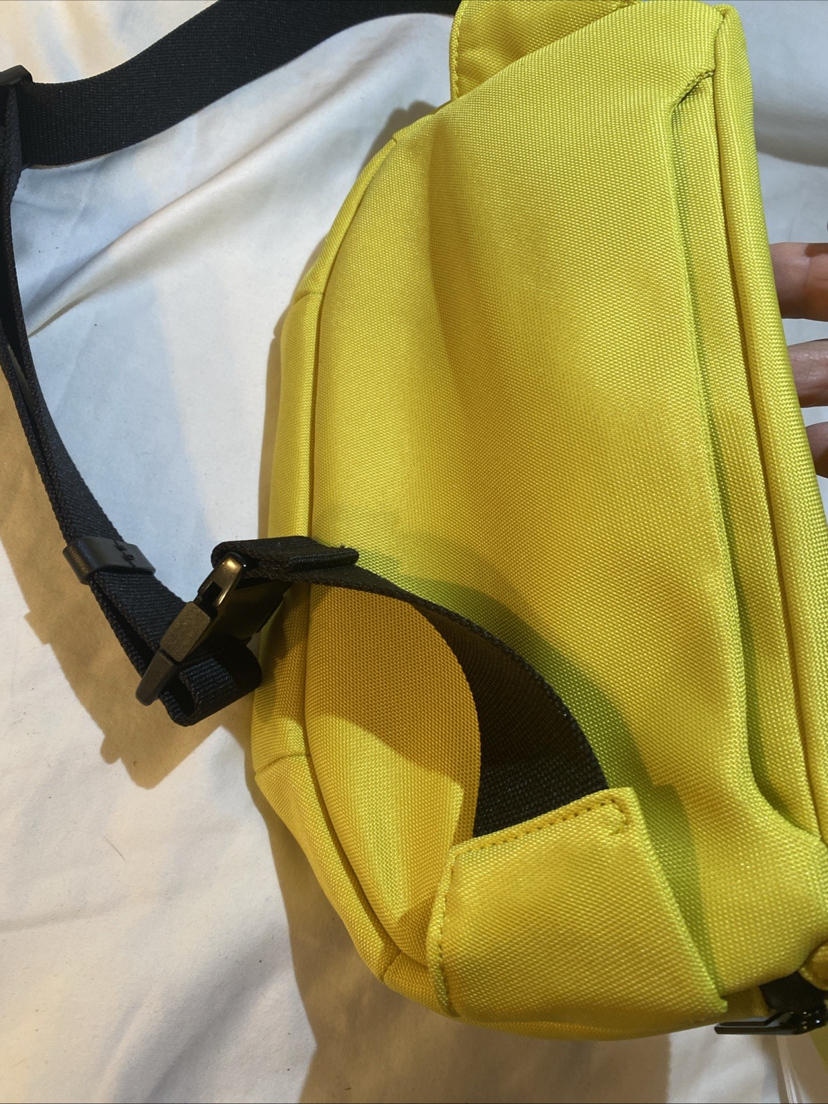 AWAY By Paloma Waist Pack Black Belt Bag Travel Accessory Neon Yellow W/floral