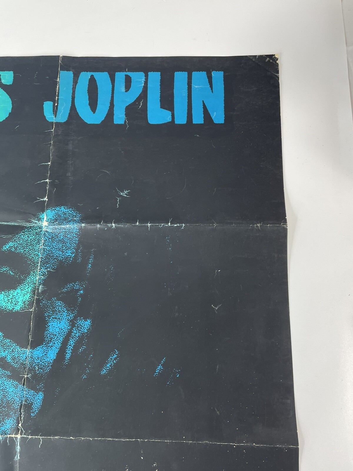 Janis Joplin Poster Vtg Psychedelic Blacklight Woodstock 33" x 21" Pin Up Hippie