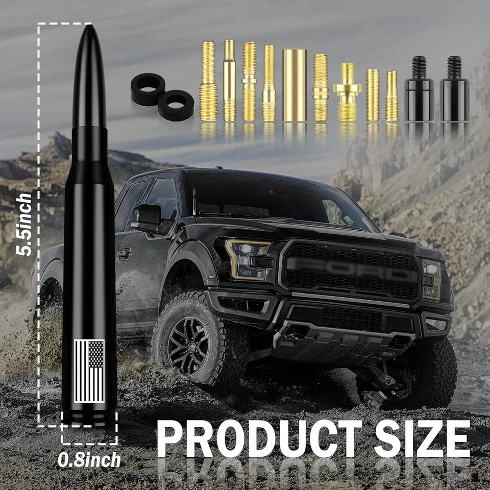 Antena de bala para camioneta auto carro Con adaptador Universal Radio Car SUV