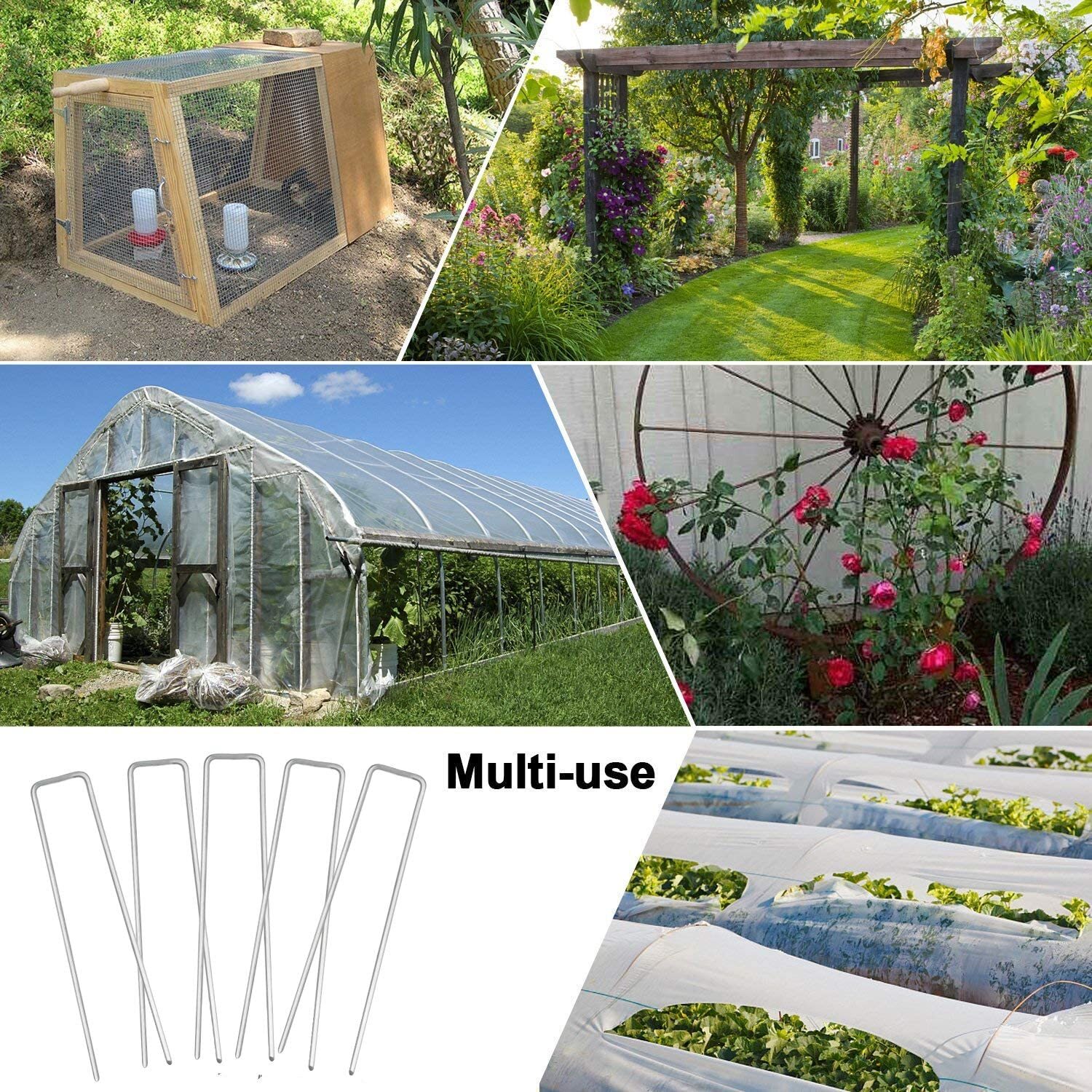 100/200/1000 PCS 6"Sturdy Landscape Staples SOD Garden Stakes Weed Barrier Pins