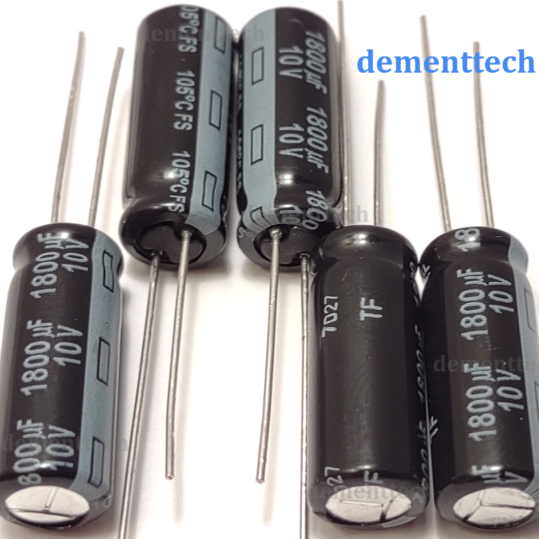 5x Panasonic FS 1800uF 10V Narrow 8mm Low-ESR 105C Capacitors 8x20 replaces 6.3V