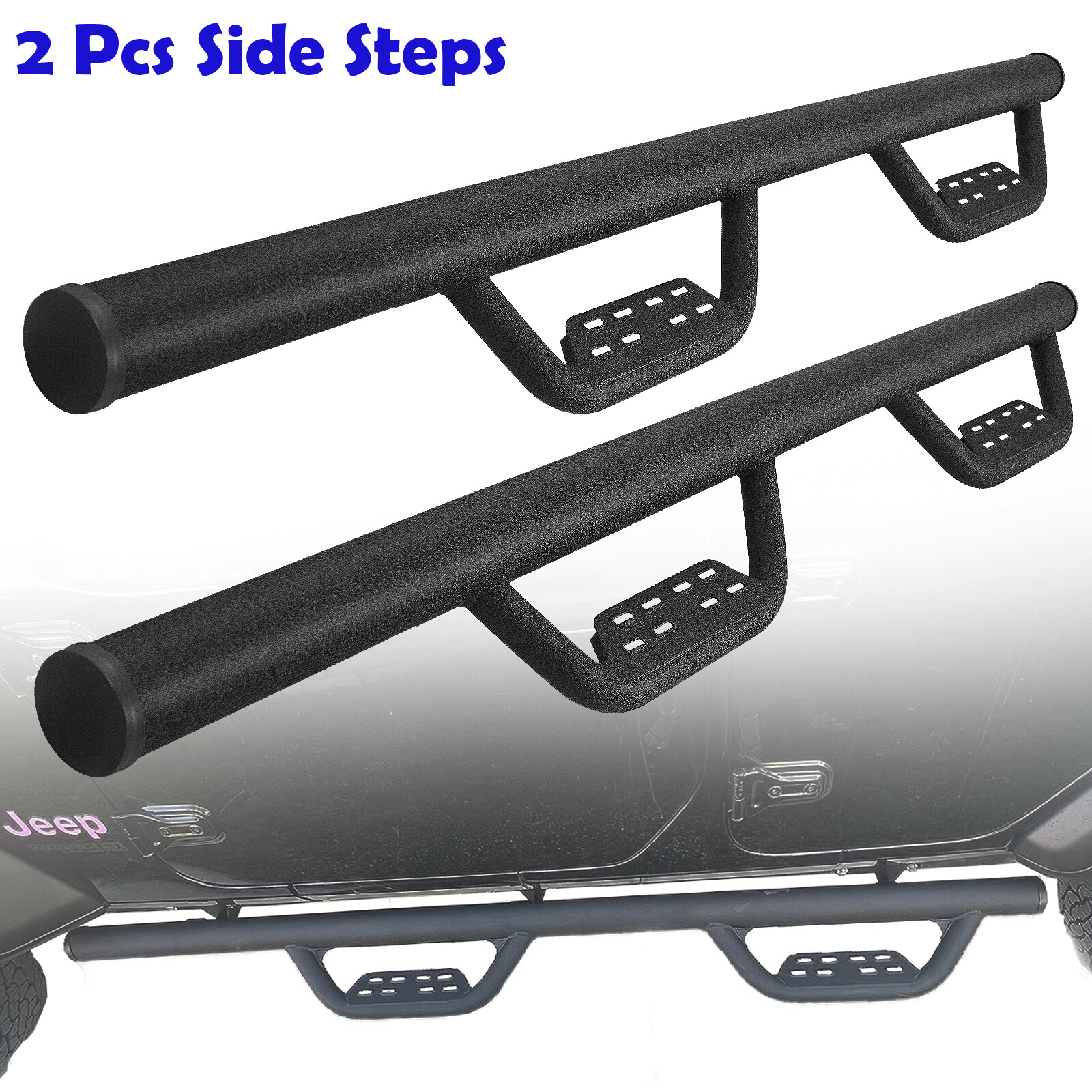NERF BARS RUNNING BOARDS SIDE STEPS FOR 07-18 JEEP WRANGLER JK 4 DOOR DROP BOC
