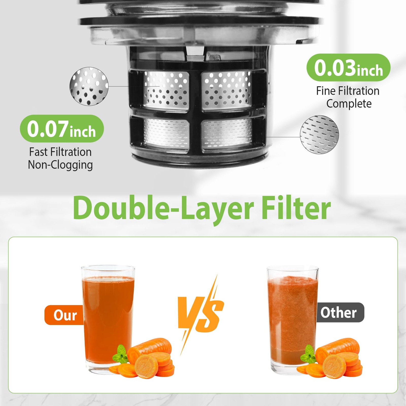 Cold Press Juicer, 6.5" Extra Large Feed Chute Juicer Machines, 350W Slow Mas...