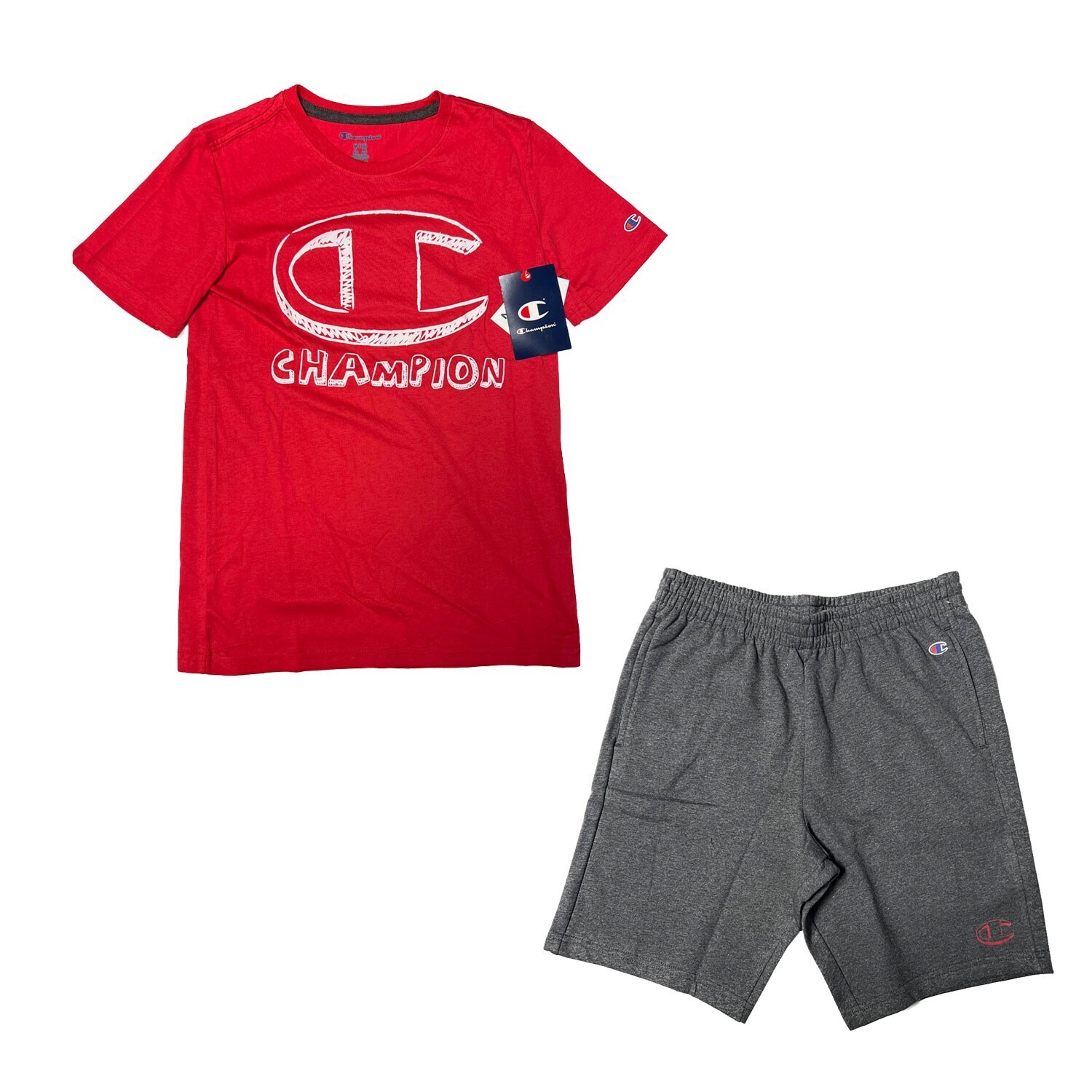 Champion Boy’s Red Grey T-Shirt & Short Set (S03)