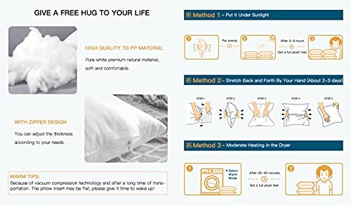 Outdoor Throw Pillow Inserts - Pack of 2 Water 20x20 Inch (Pack of 2) 2 Pack