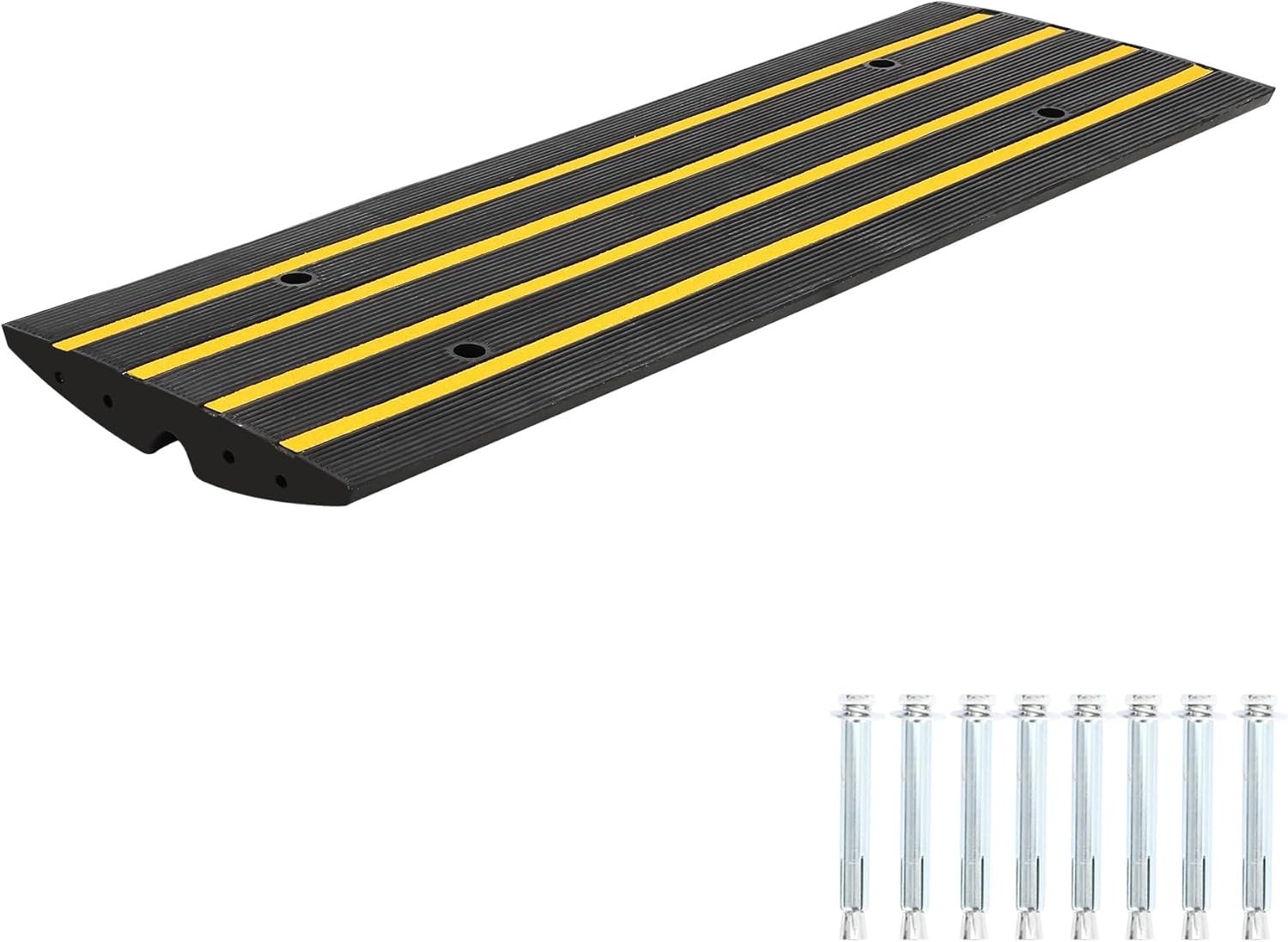1/2/3 Pack Rubber Curb Driveway Ramps Heavy Duty Threshold Ramp for Vehicles Car