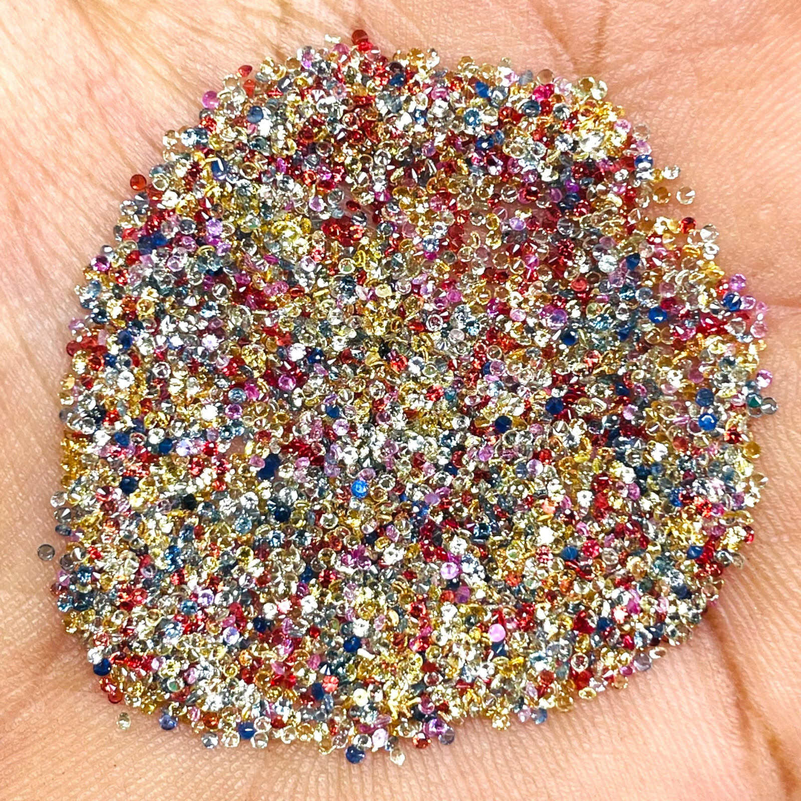 100 Pcs Natural Multi Sapphire 1mm Round Diamond Cut Dazzling Loose Gemstone Lot