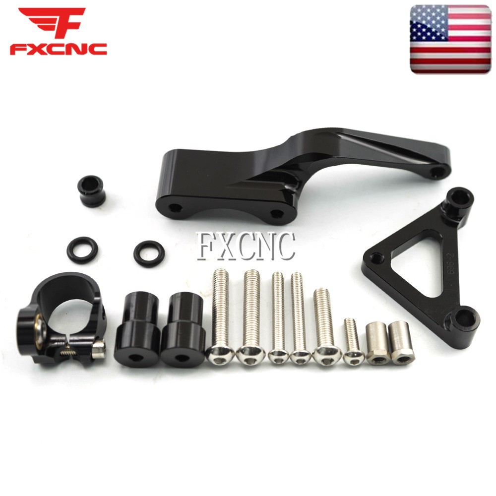 Steering Damper Stabilizer & Mount Bracket Kit Shock Set For Ducati Monster 696