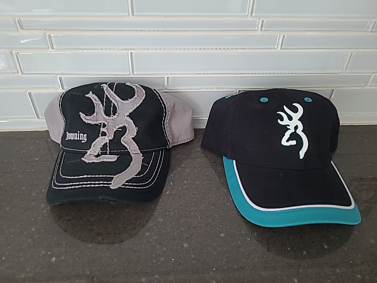 2 Hats Browning Womens Trucker Hook Loop Closure Hat Cap Cotton