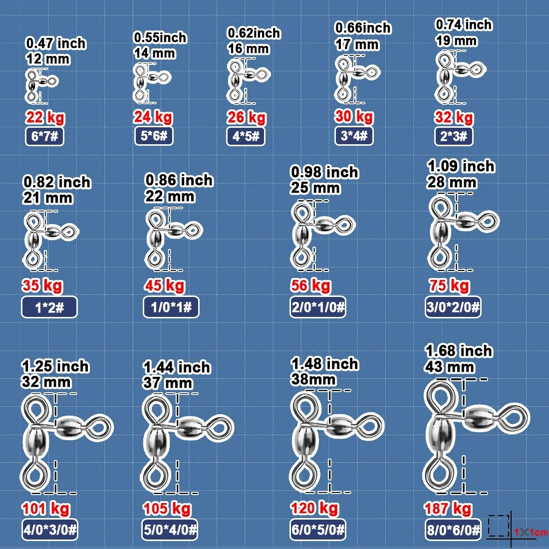 3 Way Swivel Stainless Steel Crane Swivels Fishing Barrel Swivels Fishing Tackle