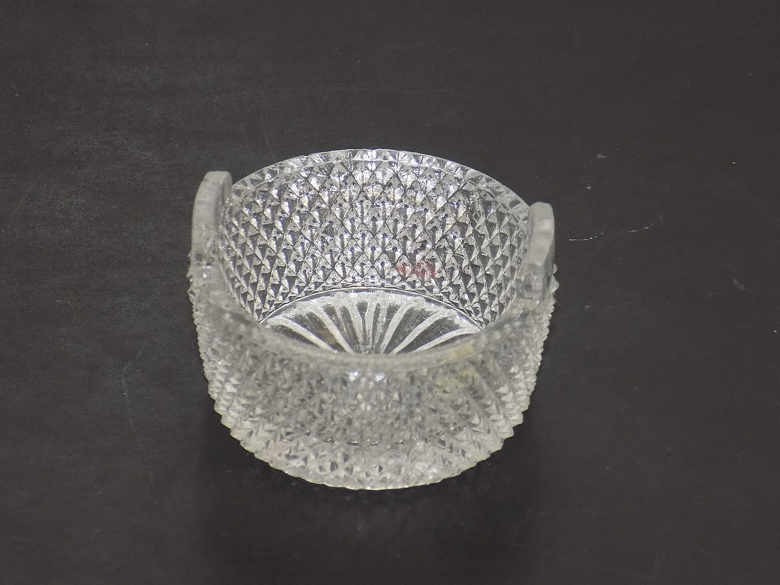 FOSTORIA GLASS DIAMOND PATTERN #515 TUB OPEN SALT CELLAR c1900