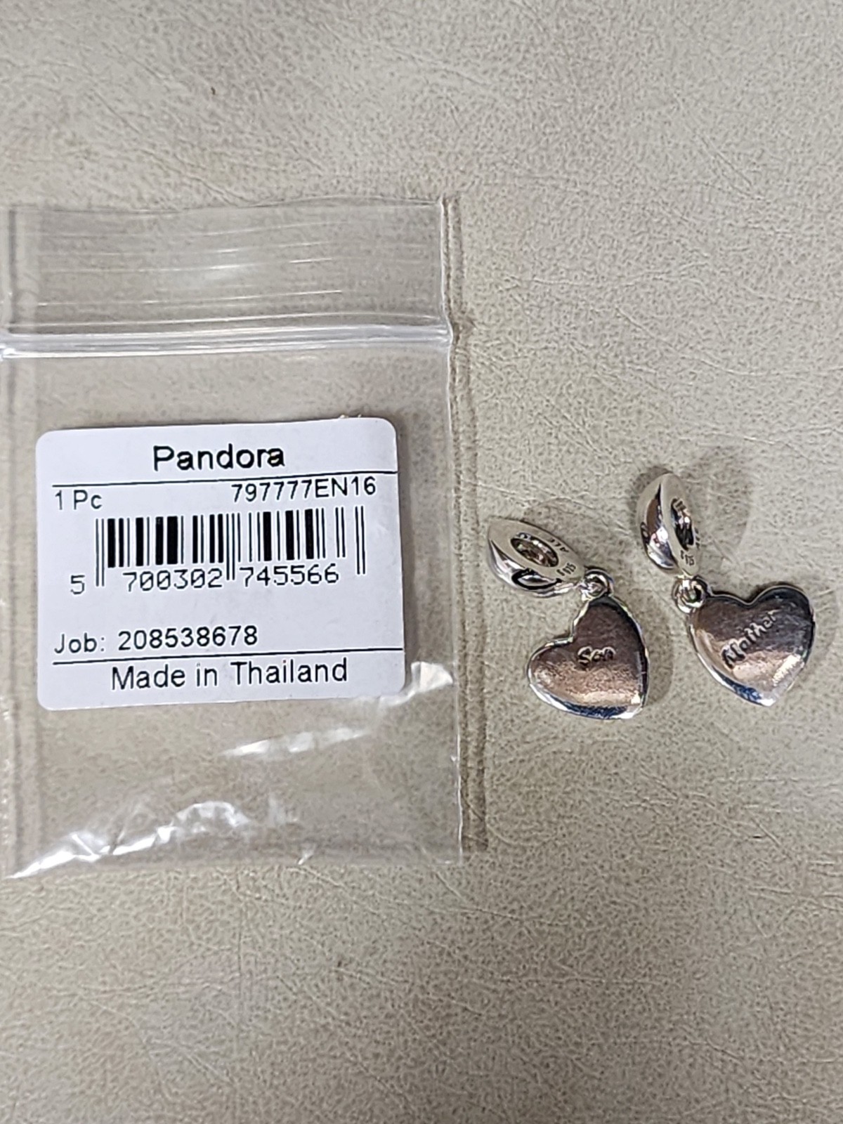 Authentic Sterling Silver Pandora "Mother/Son" Charms