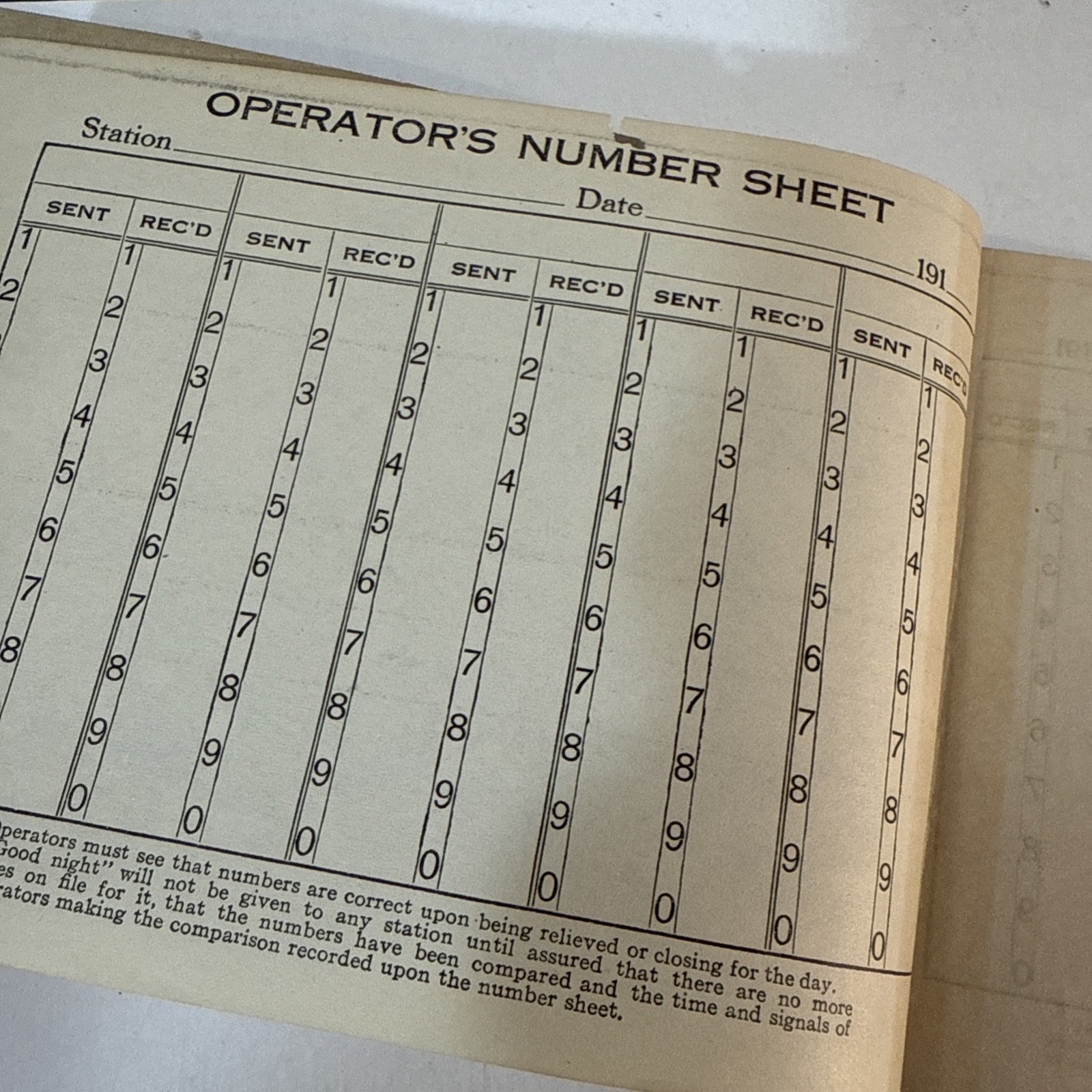 1917 WWI US Army Field Message Book Semaphore Code Mostly Unused Carbon Copy
