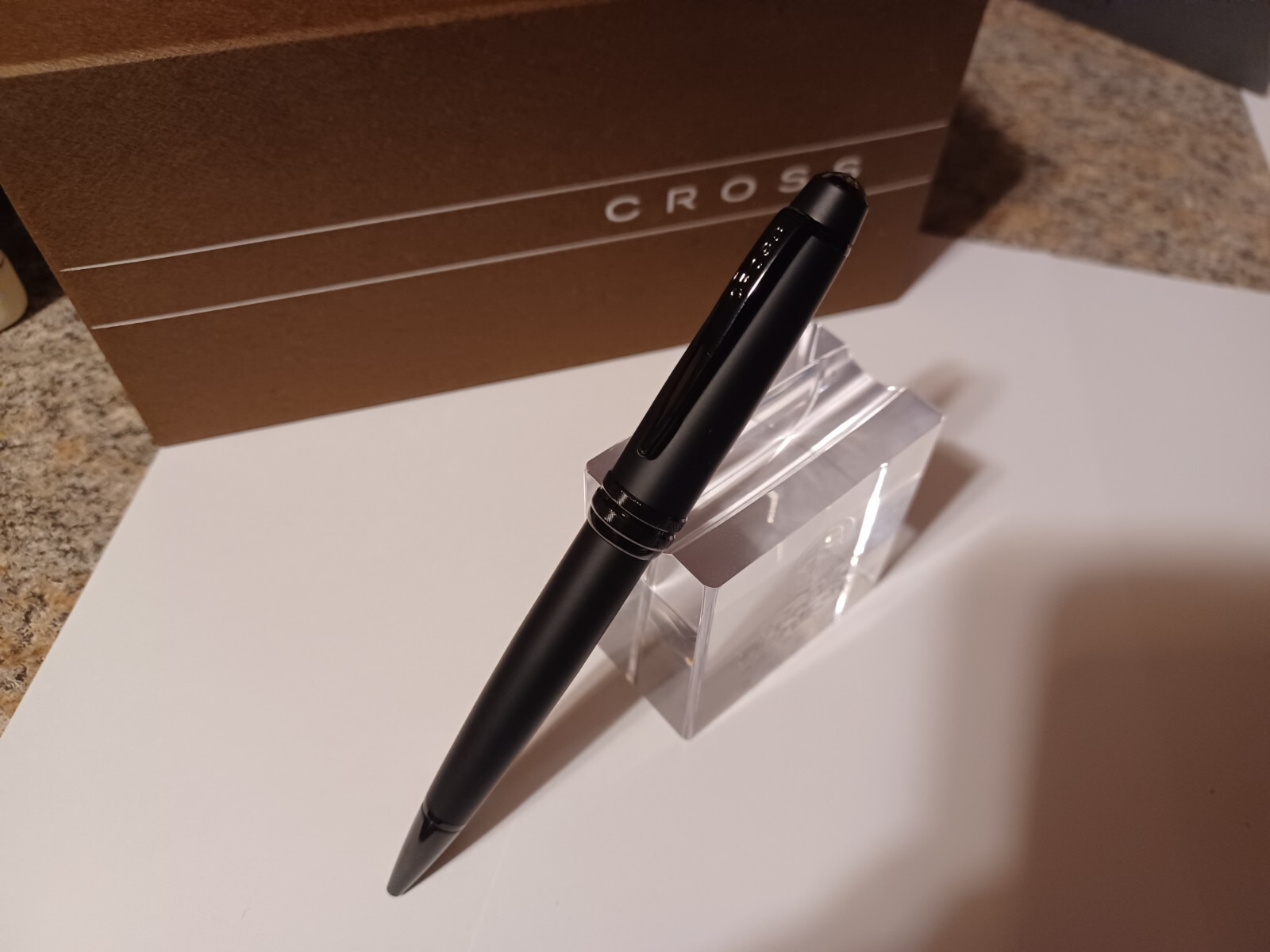 CROSS BAILEY CARBON MATTE BLACK AND GUNMETAL BALLPOINT PEN BRAND NEW DAD GIFT